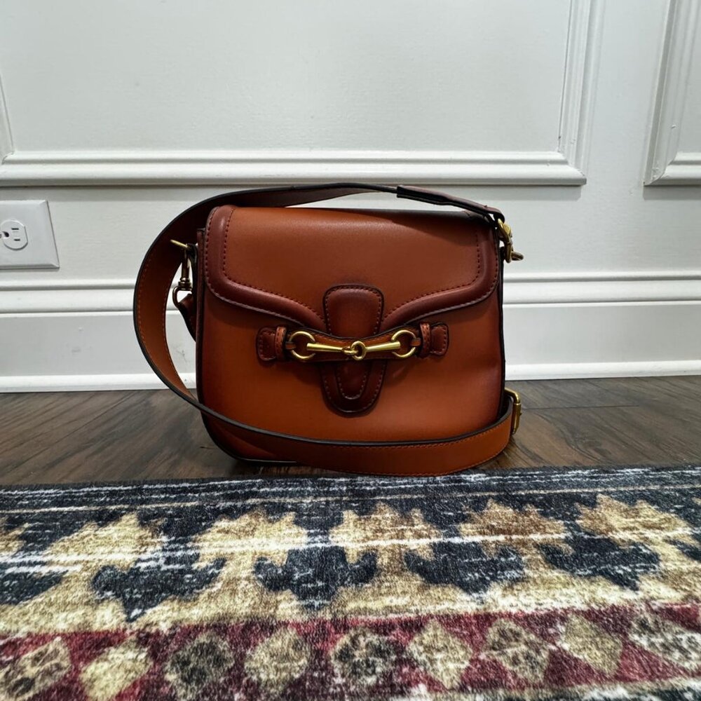 Saddle Brown Horse Bit Horsebit Crossbody Bag - Picture 5 of 5